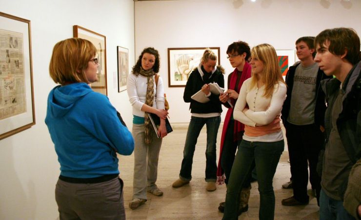 Students Looking at Art